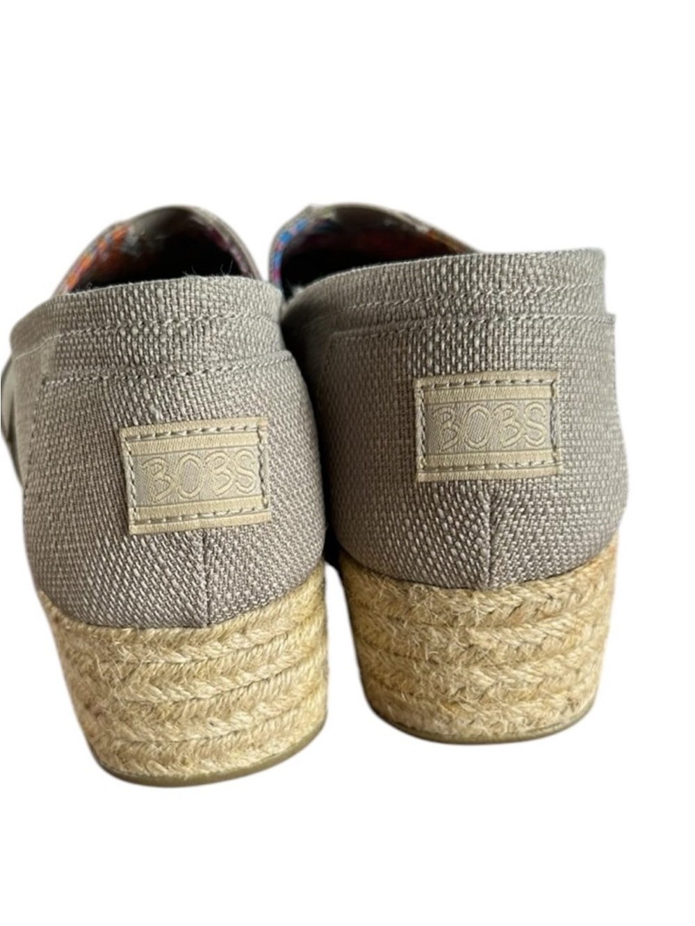 BOBS by Skechers Beige Canvas Slip-On Memory Foam Casual Women’s Shoes - Picture 5 of 11